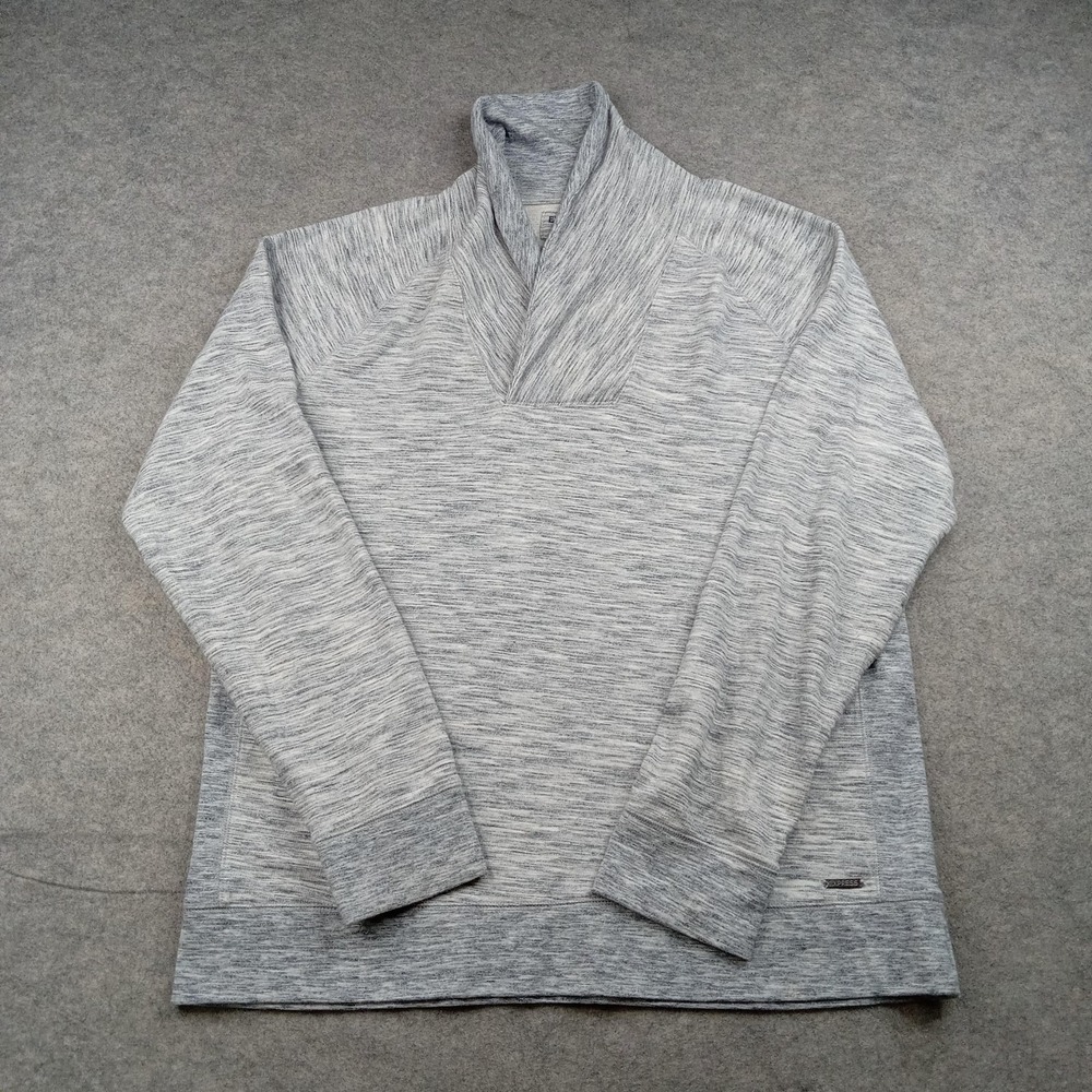 Express Sweater Mens XL Gray Shawl Collar V Neck Stretch Knit Pullover 400304